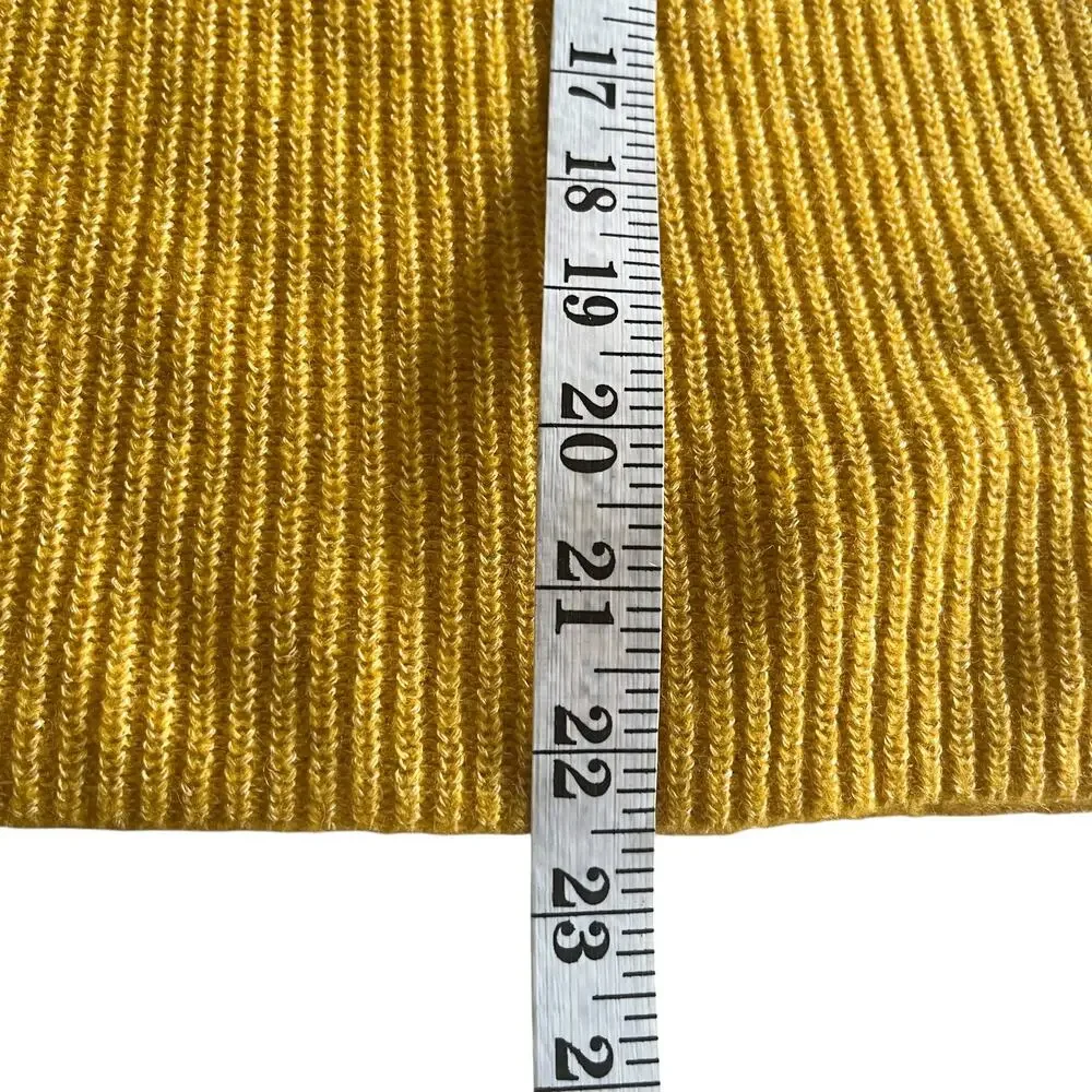 Boden Frill Collar Mustard Yellow Button Front Long Sleeve Sweater Size 4